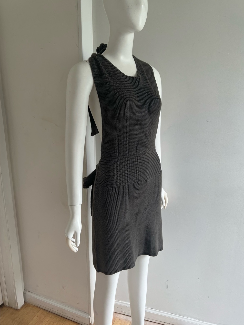 NEW Free People Beach Orchid Knit Mini Dress Gray Backless Halter Size Small - Picture 6 of 13